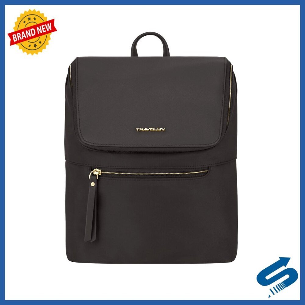 Anti-Theft Casual Daypack Backpack Secure Travel Gear Vegan Leather Nylon
